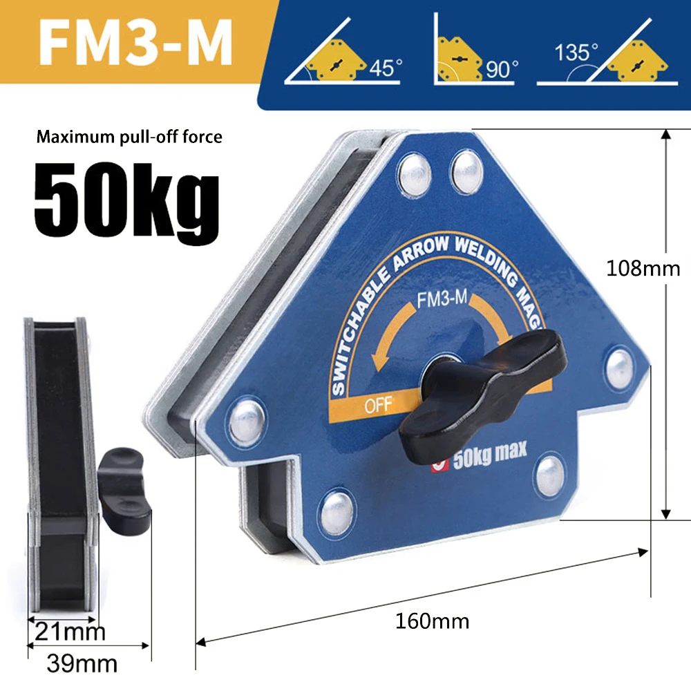 12.5-75KG Magnetic Welding Holders Angle Solder Arrow Magnet Weld Fixer Positioner Ferrite Holding Auxiliary Locator Tools