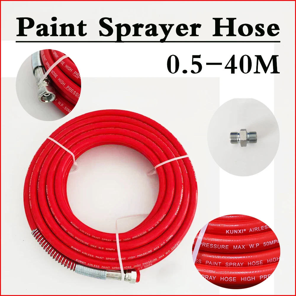 

0.5~40m Airless Paint Hose Tube Pipe High Pressure Hose 1/4" BSP 7250psi Airless Paint Sprayer Spare Part Paint Sprayer Hose