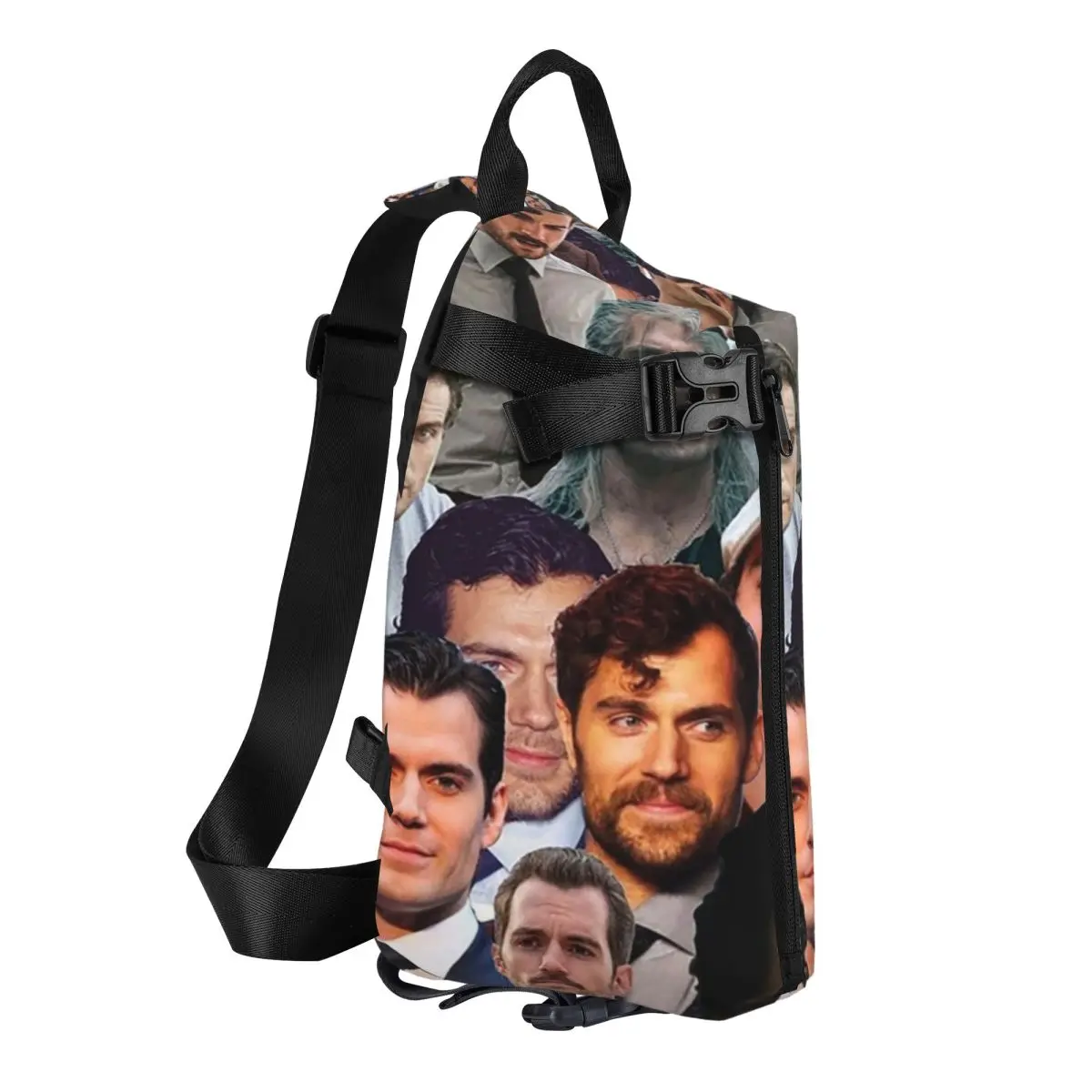 Henry Cavill Photo Collage Chest Bag Men Sling Crossbody Backpack Chest Bag Traveling Hiking Daypack Shoulder Bag