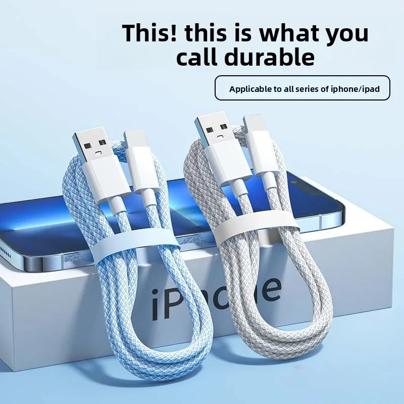 Câble de données de charge rapide tressé coloré PD 20W, adapté à Apple et Huawei, charge Flash 6A, Extra-long, le plus vendu