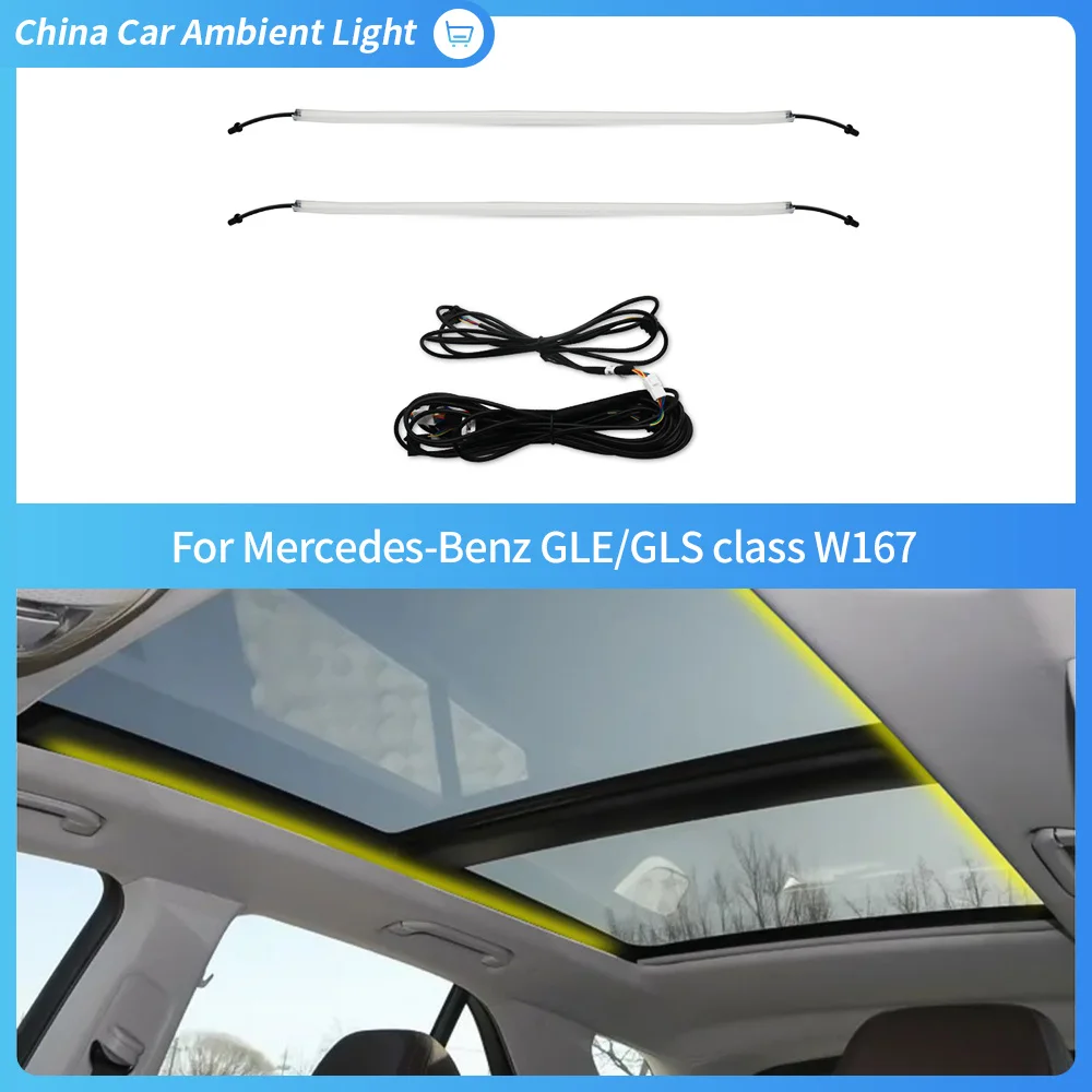 

64 Colors 2020 Sunroof light For Mercedes Benz GLE GLS Class W167 Synchronize the original car atmosphere lights Car decoration