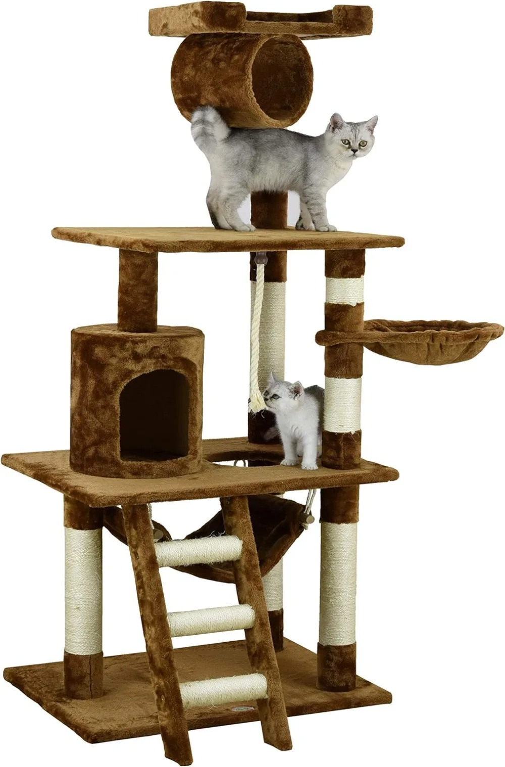 Imagem -05 - Classic Cat Tree Tower Kitty Condo Scratcher para Gatos de Interior com Sisal Posts Condomínio Escada Poleiro Macio 62