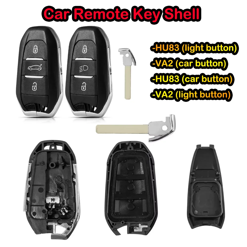 

2025 Key Auto Acces Remote control car key shell replacement shell 3 keys suitable For Peugeot Citr-oen HU83/VA2 Quality Tool