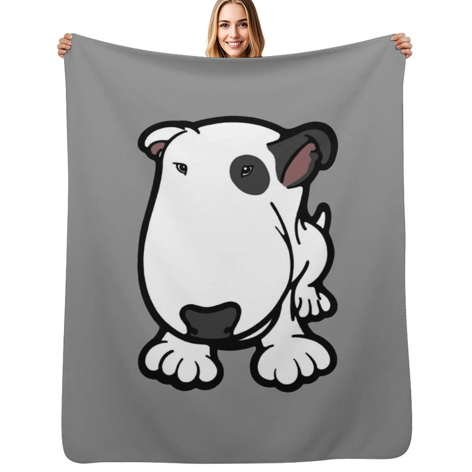 

Eye Patch Cartoon Bull Terrier Throw Blanket Sofa Quilt Decorative Throw Extra Large Throw Bed Fashionable Blankets