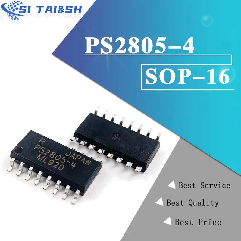5PCS PS2805 PS2805C-4 SOP16 PS2805-4 high isolation optocoupler