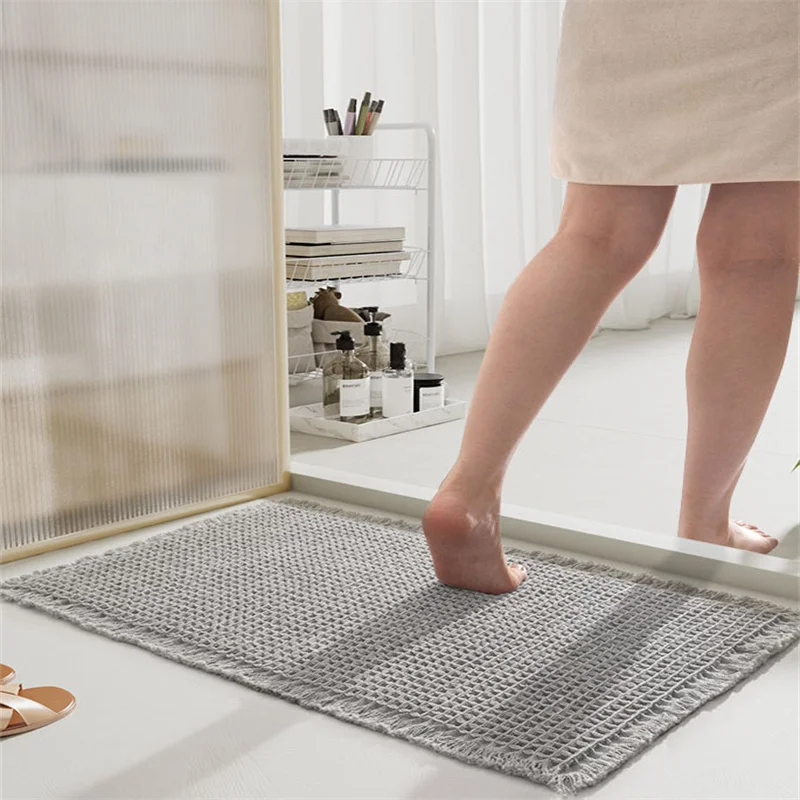 43x61cm Bathroom Absorbent Carpet Non-Slip Bath Mat Soft Machine-Washable Doormat For Toilet Absorbent Rug Beside Bathtub Mat