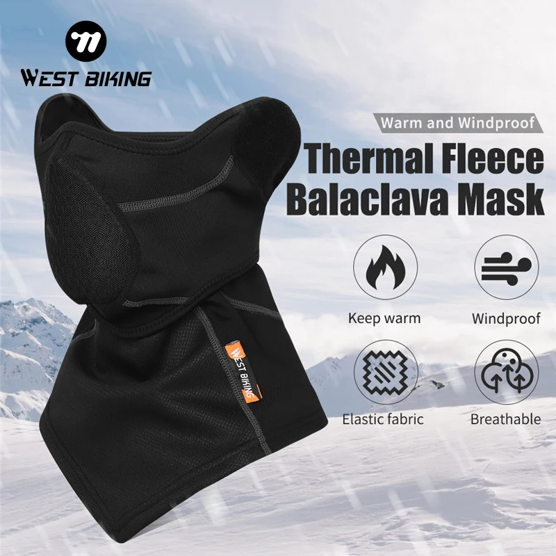 WEST BIKING Winter Balaclava Cycling Full Face Mask Warm Outdoor Sports Motorcycle Ski Fishing Hunting Mask Fleece Scarf Cap