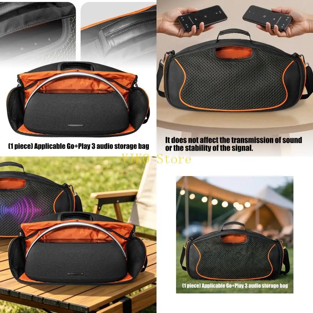K32C Molded Speaker Storage Case for Go+Play 3 Speakers, Soft Interior Travel Bag with Wide Opening for Daily Carry and Storage