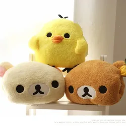 1pc 30cm Kawaii Rilakkuma Plush Toy Kiiroitori Chick Couple Pillow Teddy Bear Stuffed Doll Cushion Hand Warmer Winter Xmas Gift