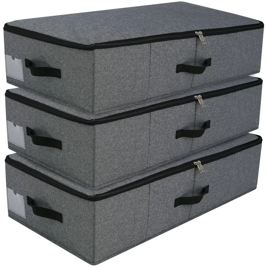 

Большие контейнеры для хранения под кроватью, набор из 3 органайзеров для шкафа, складные органайзеры для хранения одеял, полотенец, постельного белья