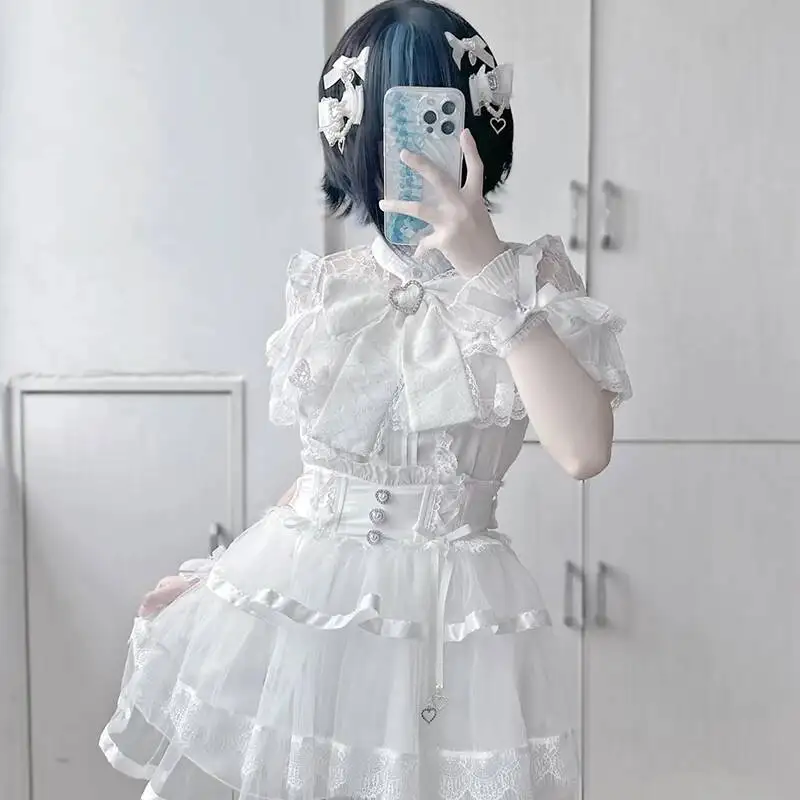 เสื้อผู้หญิงสไตล์คาวาอี้ จิไร เคอิ โลลิต้า Y2K น่ารัก สไตล์ญี่ปุ่น เสื้อเบลาส์ แขนยาว สวยหวาน สไตล์ลำลอง เสื้อสวยเก๋ ปี 2024