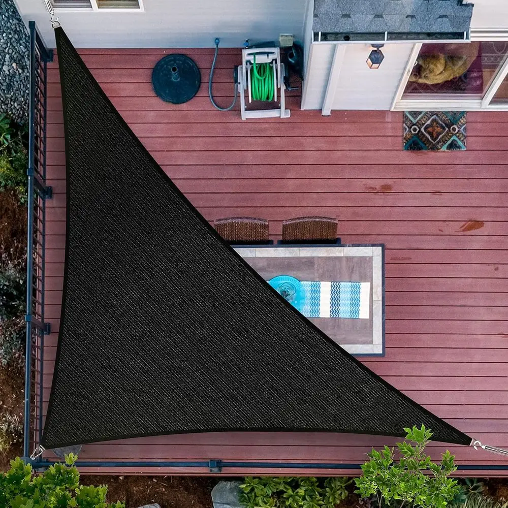 

24' x 24' x 33.9' Black Sun Shade Sail UP50 Right e SMTAPT32 abric Cloth Sn, Water Air Permeable & UV Resistant, Heavy Duty (We