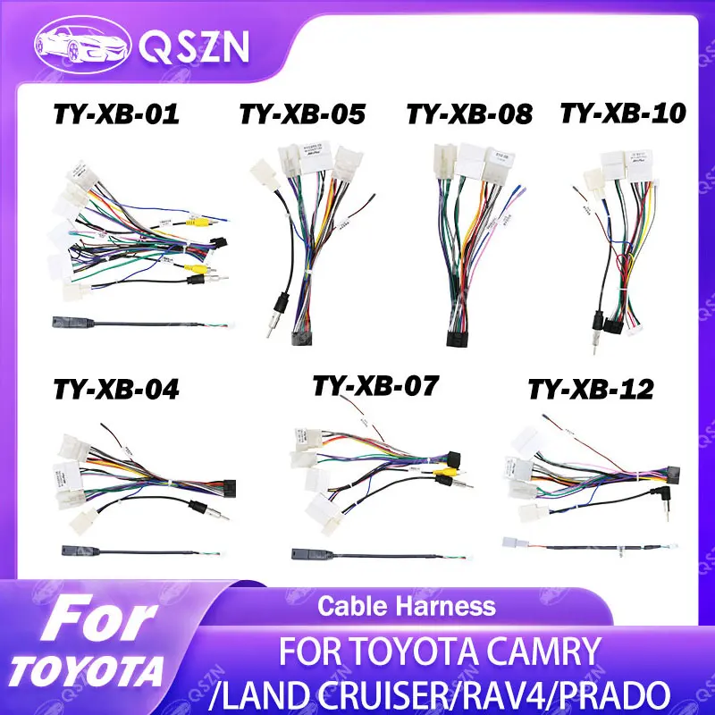 Car Radio Cable Stereo Wiring Harness Cable Adapter Android 16pin FOR TOYOTA CAMRY/LAND CRUISER/TOYOTA RAV4/TOYOTA PRADO