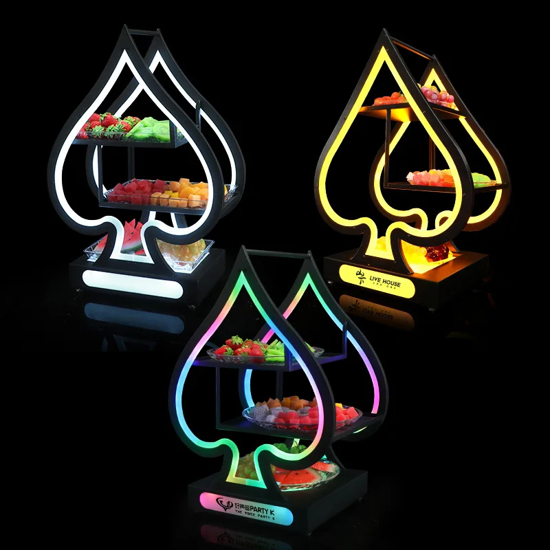 

Bar Spade A Luminous Fruit Plate KTV Special Fruit Platter Creative LED Party Snack Snack Dried Fruit Plate Rack