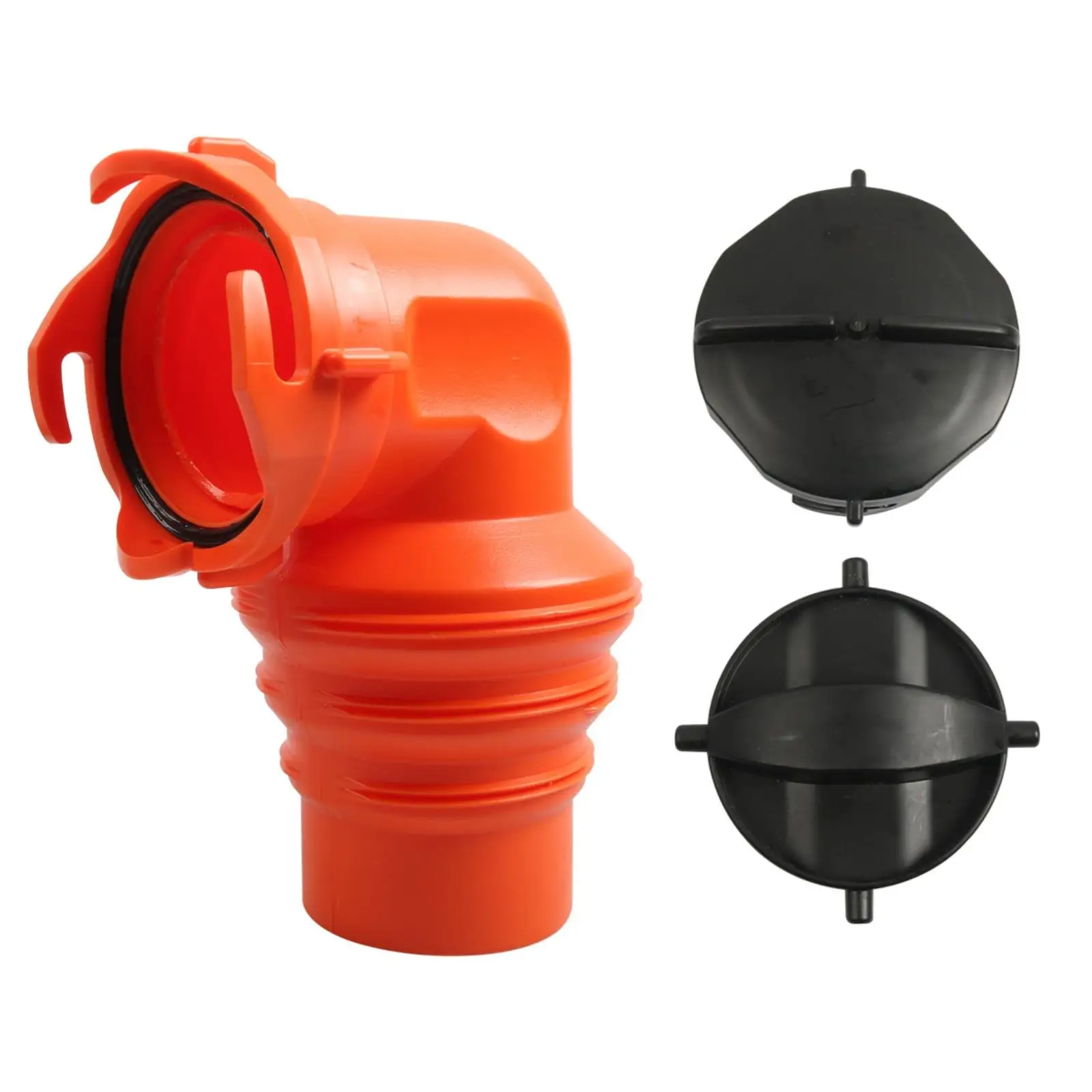 RV Sewer Elbow Fitting 90 Degree ABS Plastic Drain Hose Connector with Lids for Waste Water Disposal