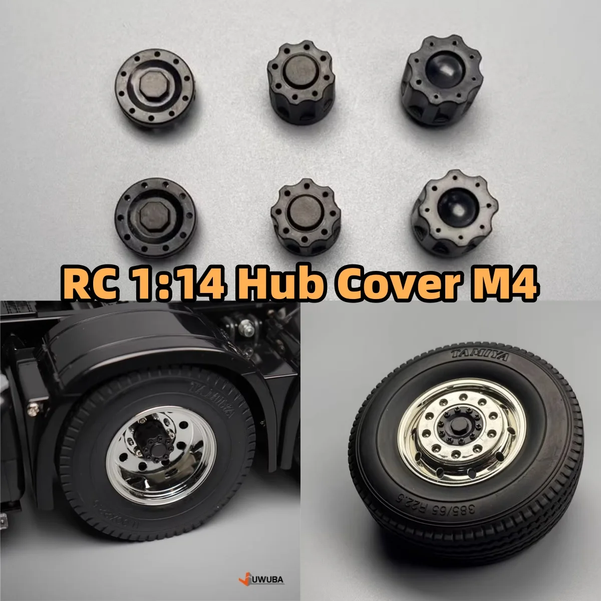 

RC Hub Cover M4 1:14th Scale Locknut Cover Spindle Head for Tamiya RC Truck Tipper SCANIA 770S 56368 VOLVO ACTROS BENZ MAN Car