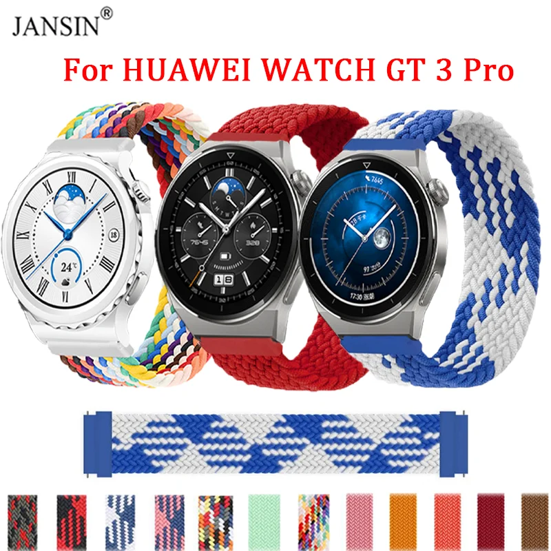 Braided Solo Loop Band For HUAWEI WATCH GT 3 Pro Strap Nylon Watchband For Huawei Watch GT3 Pro Bracelet Replacement Correa Belt