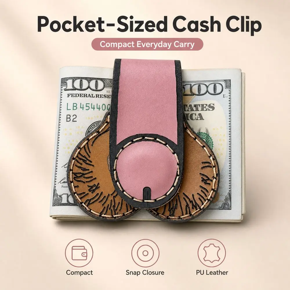 Gifts Funny Novelty Money Clip PU Leather Compact Cash Holder Clip Anatomical Shape Snap Button Pocket Money Clip Daily Carry