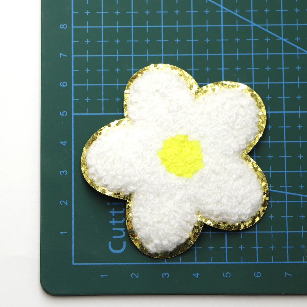 1PC Chenille Eisen auf Patches Stickerei Patch Blume Bögen Regenbogen Patch Nähen auf Patch Für Kleidung Jacke Rucksack Dekoration – Detail 6