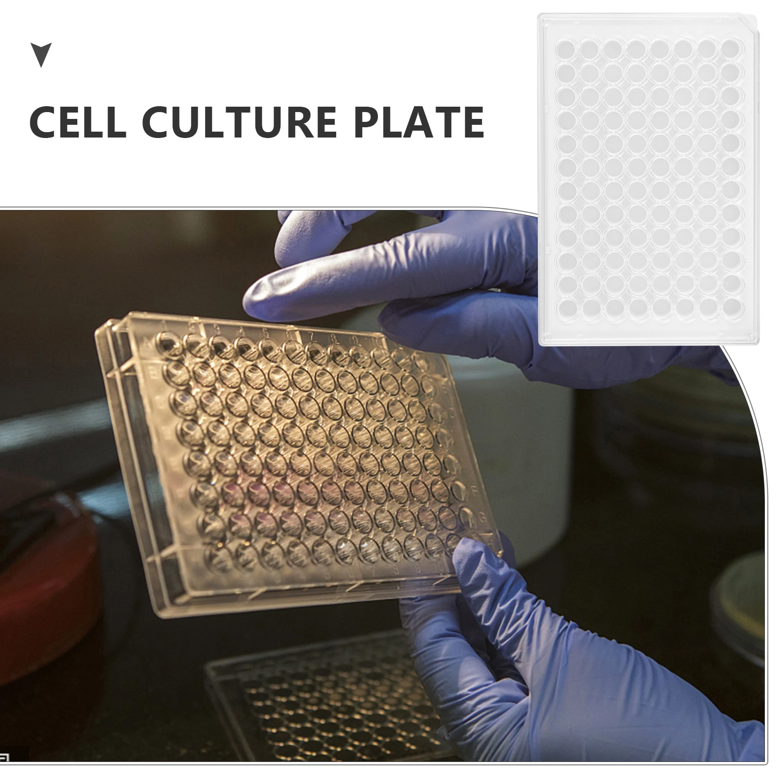 

96 Holes Cell Plate Transparent Reusable Tissue Culture Plate For Lab Use With Lid Laboratory Cell Culture Tools