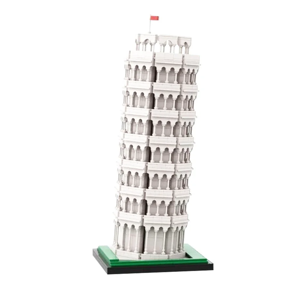 MOC-141248 Leaning Tower of Pisa Edifice Architecture Building Block set Famous Street View Architecture Brick Toys for Kid Gift