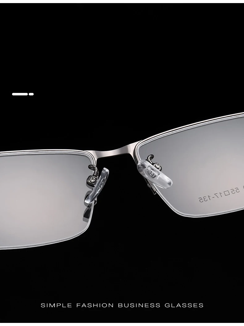 Neue Mode Luxus Business Brille ultraleichte Legierung Brillen Half-Frame große Größe Herren optische Brille 990070 – Detail 7