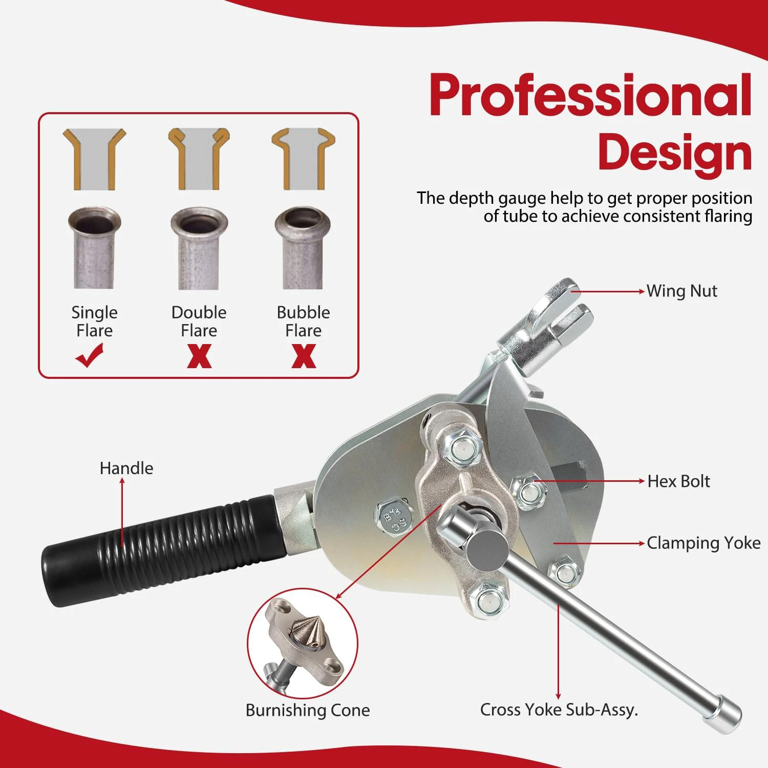 945TH-BPD 45° Manual Rotary Flaring Tool for Soft Metal Tubing, Used With Copper & Aluminum Alloy Tube In Sizes 1/8