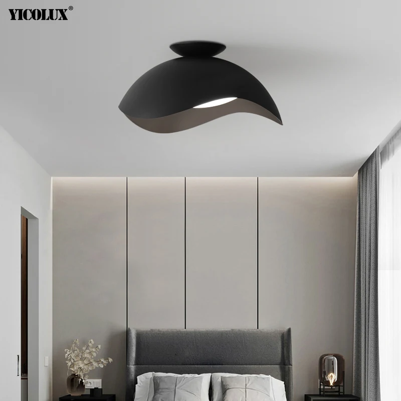 Dimming Simple Black White Modern New LED Chandelier Lights Living Dining Room Bedroom Pendant Bar Kitchen Lamps Indoor Lighting