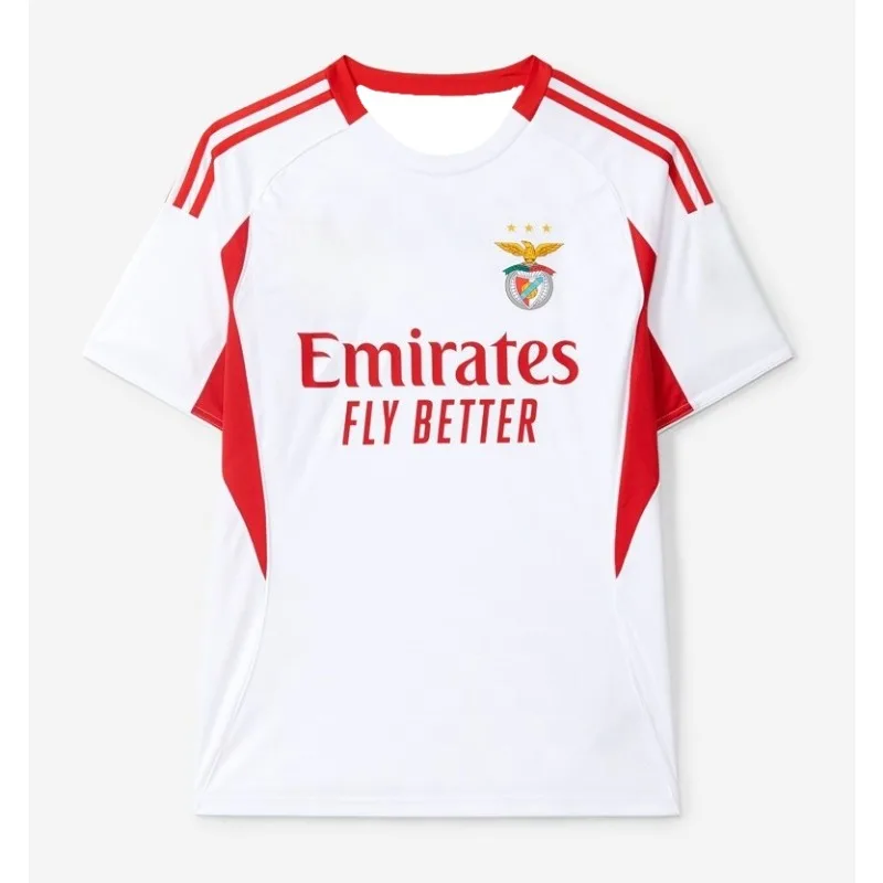 

2025-26 Portuguese Benfica Men's and Women's Adult Football Shirts Summer Short Sleeves Breathable Quick Drying T-shirt Clothing