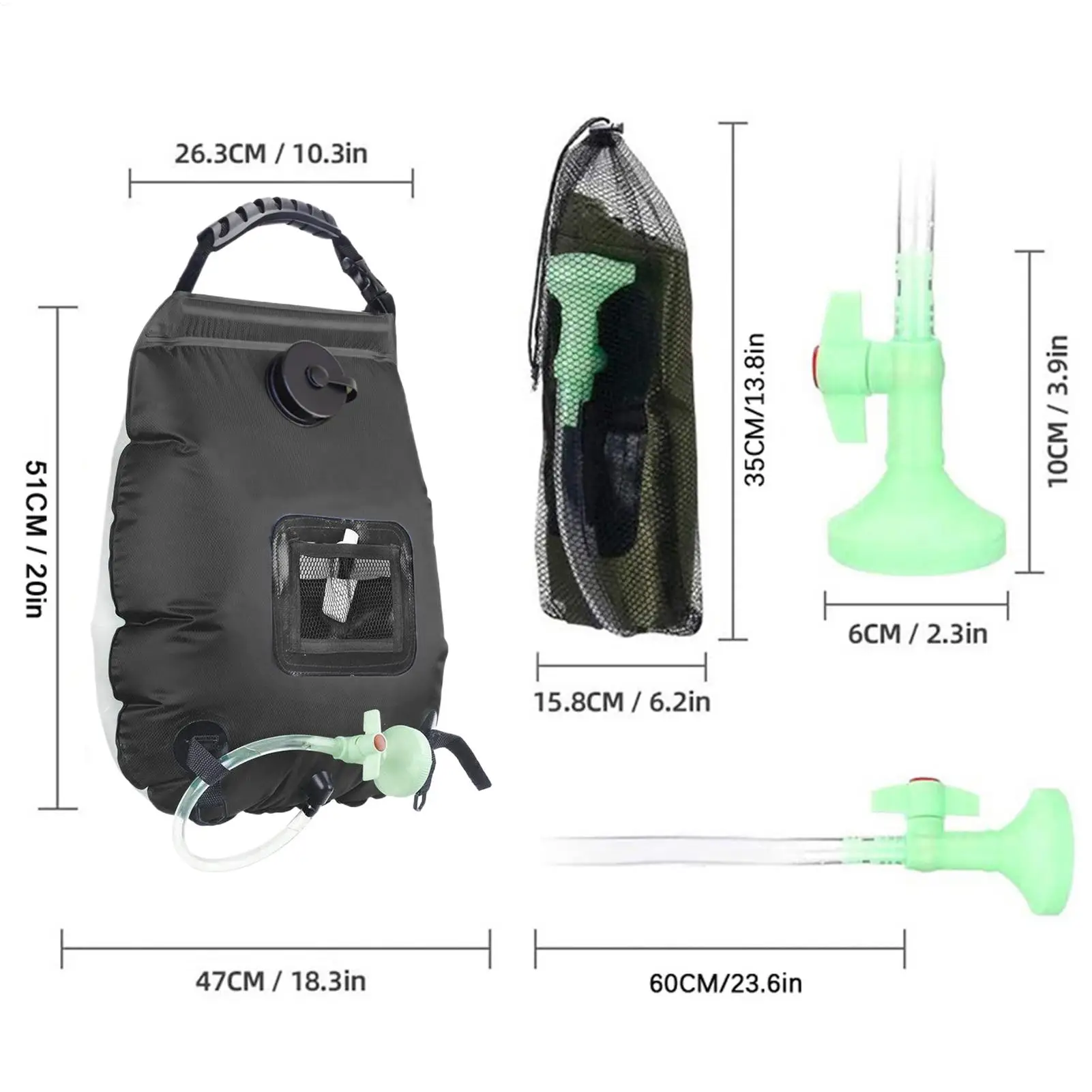 Portable Shower For Camping 5 Gallon/20L Solar Removable Bath Pouch With Shower Head And Hose Portable Shower Bag For Outdoor image 6