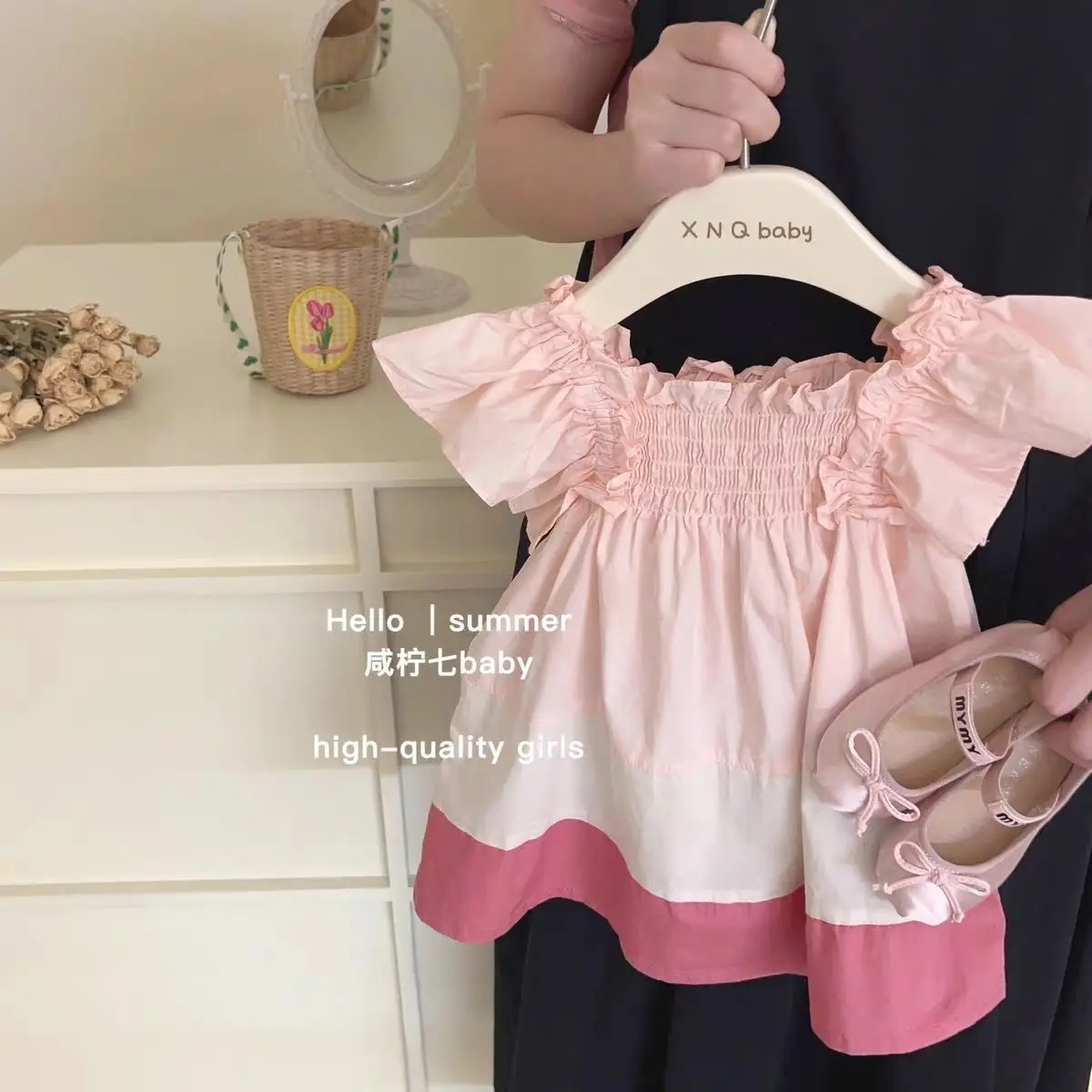 

Summer Pink Ruffles Bow Dress Lolita Child Girls Casual Midi Dress Children Dresses For Teens Party Princess Sundress