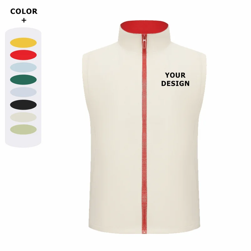 

Unisex Vest Windproof Jacket Sleeveless Vest Autumn Winter Warm Gilet Customized Printed Embroidered Workwear Group Uniforms