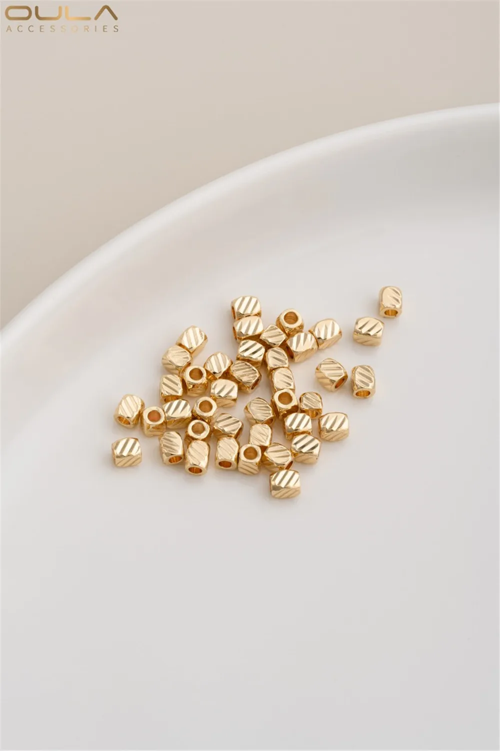 14K Gold-plated Car Flower Square Beads Lattice Beads Applique Bucket Beads Rice Beads Diy Beaded Bracelet Necklace Accessory