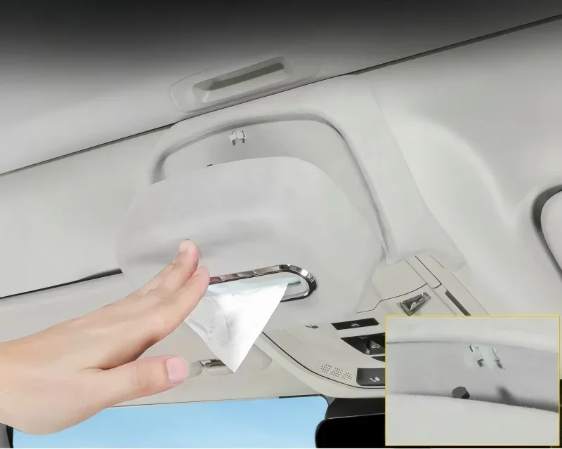 Auto Car Mounted Tissue Box Suitable for GWM Tank 300 2021-2026 Modified Auto Roof Snap-fit Suede Paper Box Interior Accessories