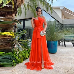 Giyu Red Evening Dresses US Women Sweetheart Soft Tulle Sweetheart Split Wedding Party Dress Vestidos De Fiesta Customized