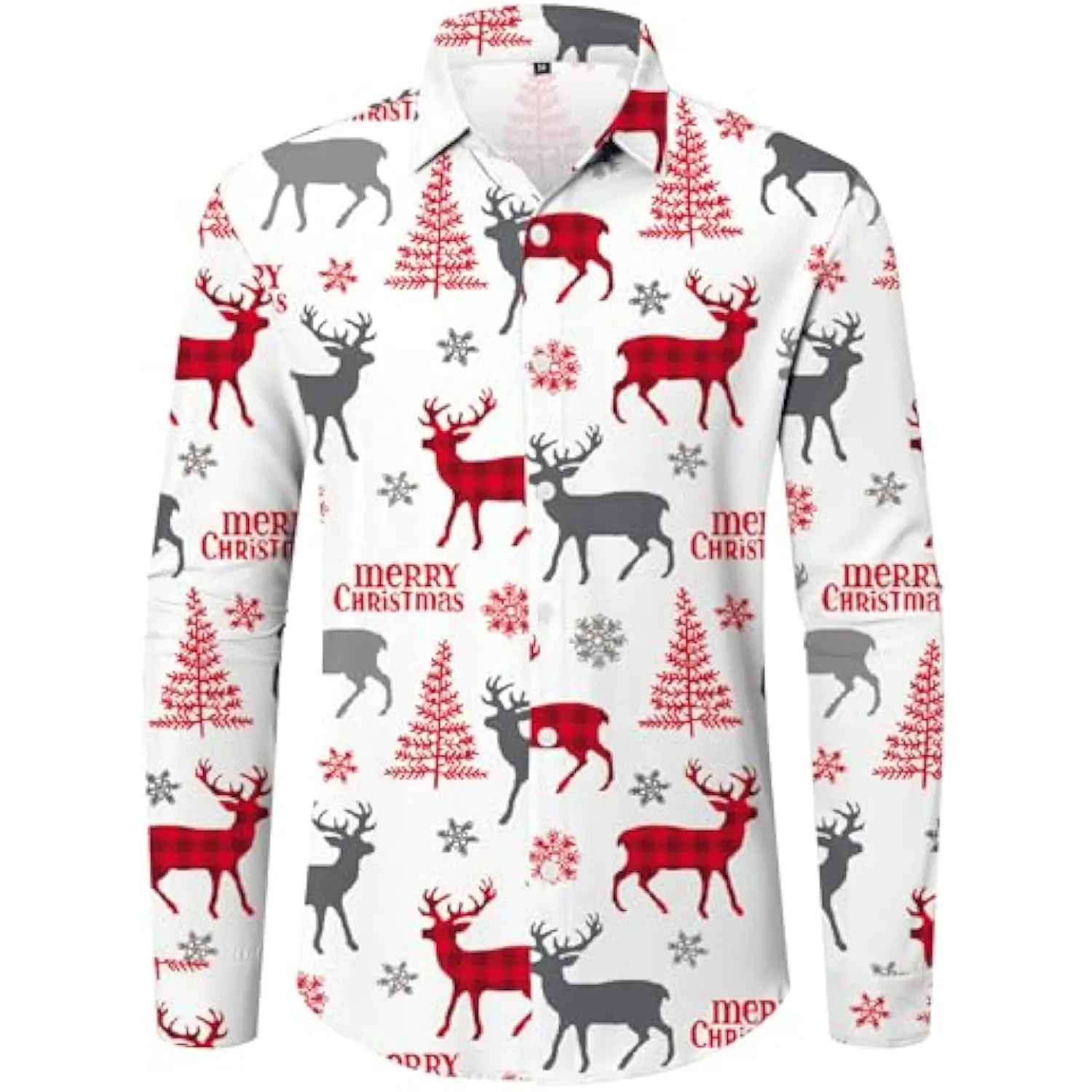 قميص رجالي بأزرار لأعلى لعيد الميلاد بأكمام طويلة فستان مطبوع عليه عيد الميلاد القبيح قميص سانتا المضحك لحفلات رأس السنة الجديدة قطع علوية ناعمة ورقيقة #6
