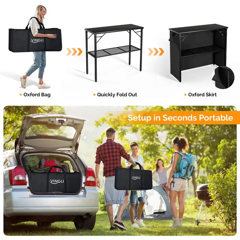 45" Portable Commercial Bar Table – Mobile Bartending Station 4