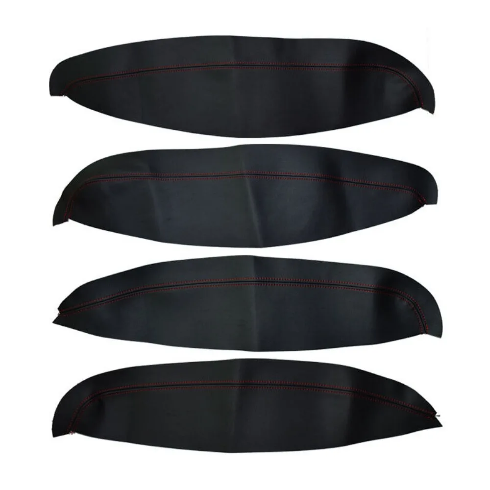 4Pcs Soft Leather Door Armrest Cover For Nissan QASHQAI J10 2007-2015 Black Car Door Armrest Panel Skin Cover Trim Accessories