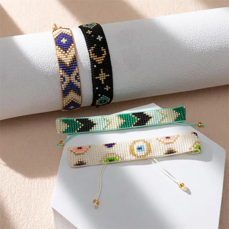 BLUESTAR New Arrivals Miyuki Bracelets Fashion Weaving Beads Green Arrow Pattern Personalized Accessories Bohemia Spring Jewelry