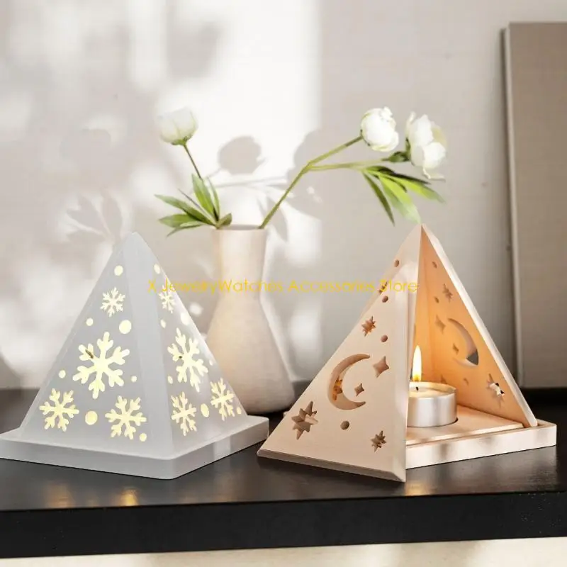 

31KD High Quality Silicone Pyramid Candlestick Mold Silicone Mold For DIY Holders Perfect For Family Craft Activities