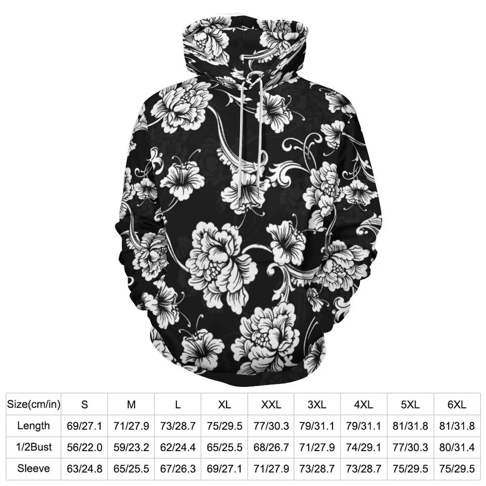 Chic Baroque Floral Hoodies Long Sleeve Retro Flowers Aesthetic Casual Hoodie Spring Street Wear Oversized Loose Sweatshirts