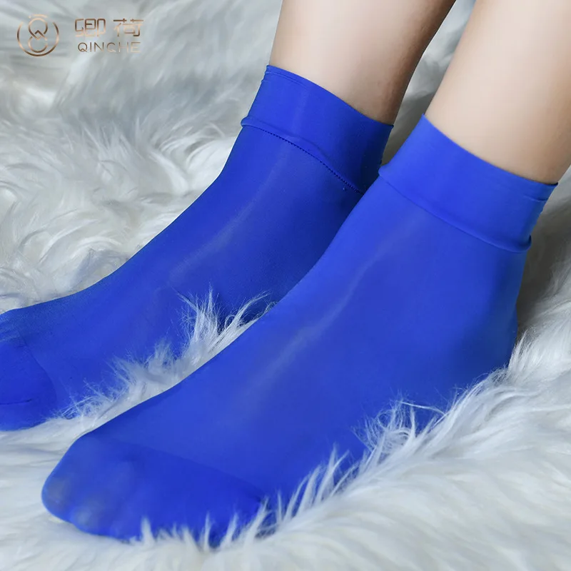 2024 Summer Fashion Simple Oil Light Short Socks Women's Horse Oil High Elastic Ultra Thin Sheer Comfort Breathe Socks E58I