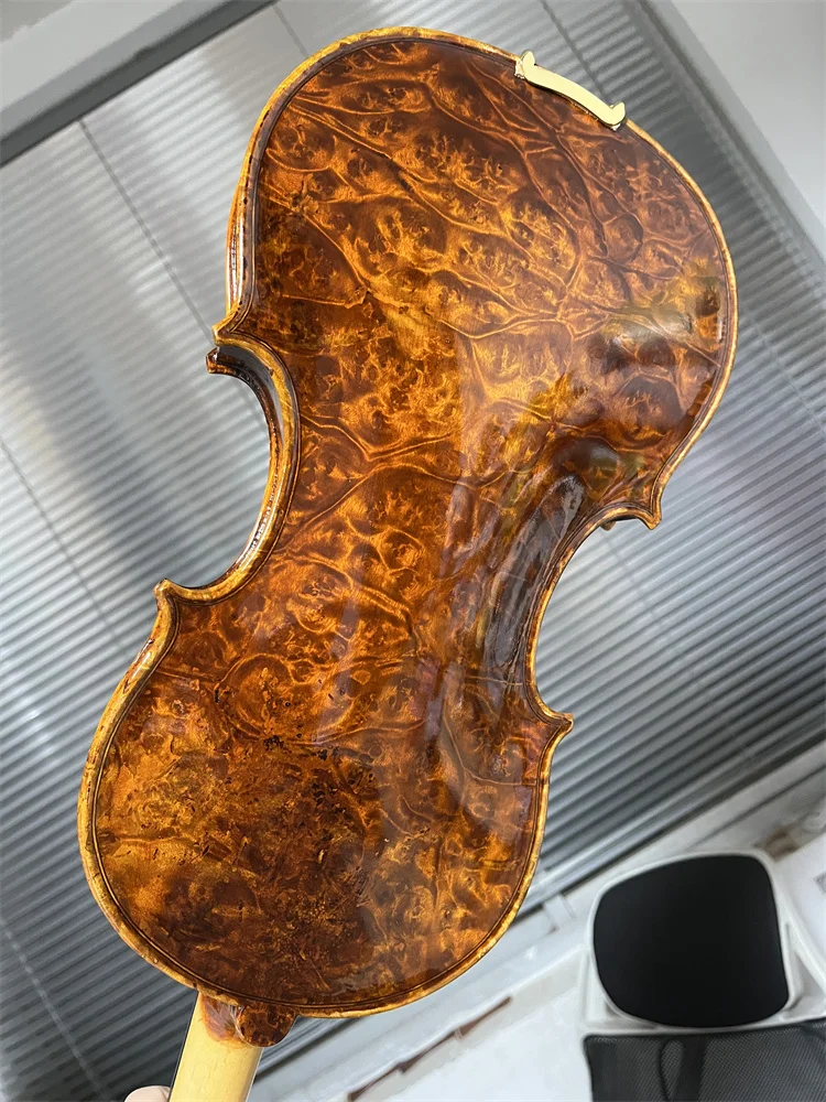 Actual Photo Beautiful Bird-eye Wood Full Size 4/4 Violin Hand Crafted Cкрипка 4/4 كمان  Fiddle Free Violin Case and Bow V400