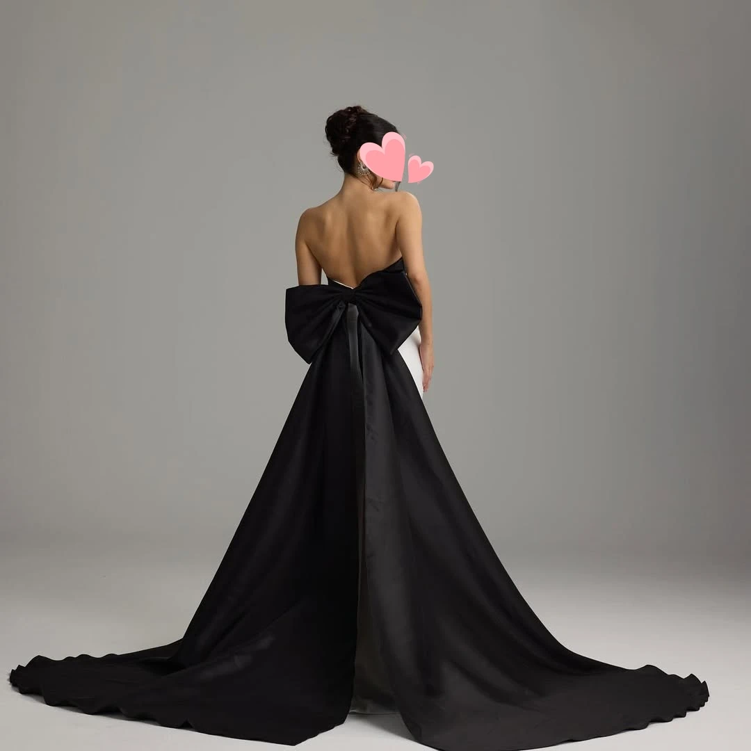 Oisslec Jurk Elegante Vintage Sexy Zwart Ivoor Zeemeermin Kralen Boog Aangepaste Formele Gelegenheid Prom Jurk Avondfeest Jurken