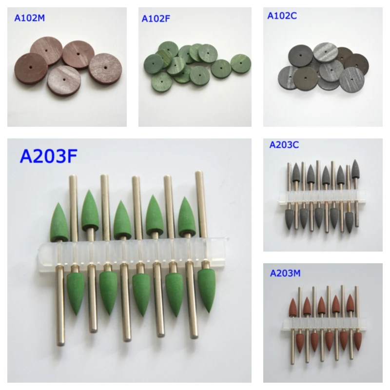 50Pieces/lot Dental Lab Tool Sillicon Rubber Wheels, Ponits & Burs for Polishing Metal and Alloy