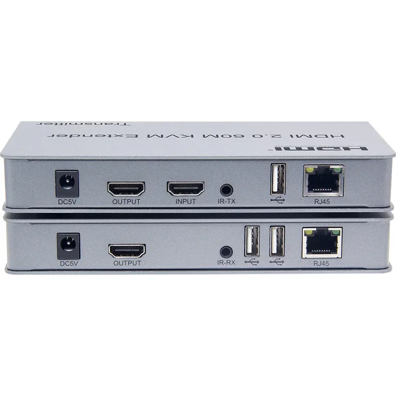 4K 60Hz HDMI2.0 KVM Extender 60M HDMI USB KVM Extender over Rj45 Ethernet CAT5e/6 cable HDMI Extender Support USB Mouse Keyboard