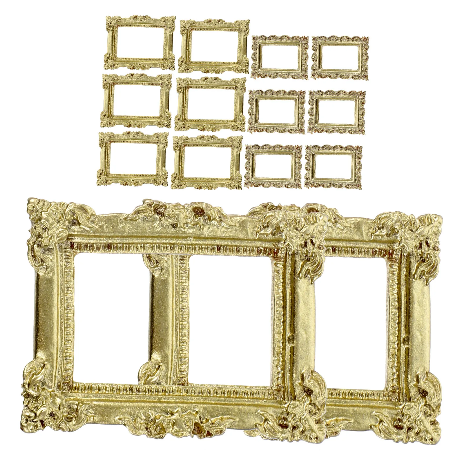 

20Pcs Mini Resin Photo Frames Retro Vintage Style for DIY Crafts Phone Case Decoration Miniature Small Picture Frames