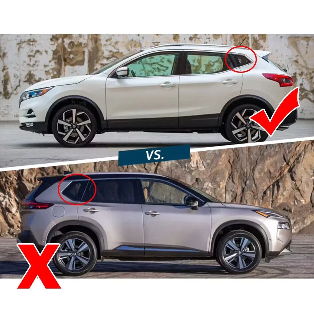 For Nissan Rogue Sport 2017-2021 Qashqai J11 2014-2021 Car Rear Louver Window Side Shutter Cover Trim Sticker Vent Scoop Carbon