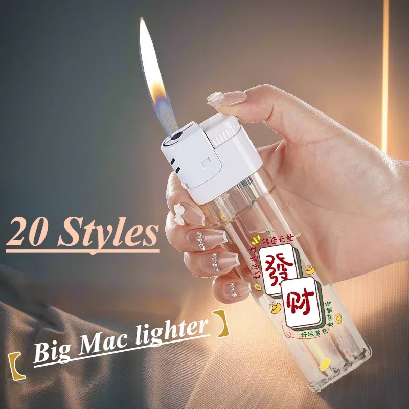 

20Styles Big Mac Extra Large Lighter Large Capacity Personalized Creative Extended Lighter Men's Cigarette Accessories 2025