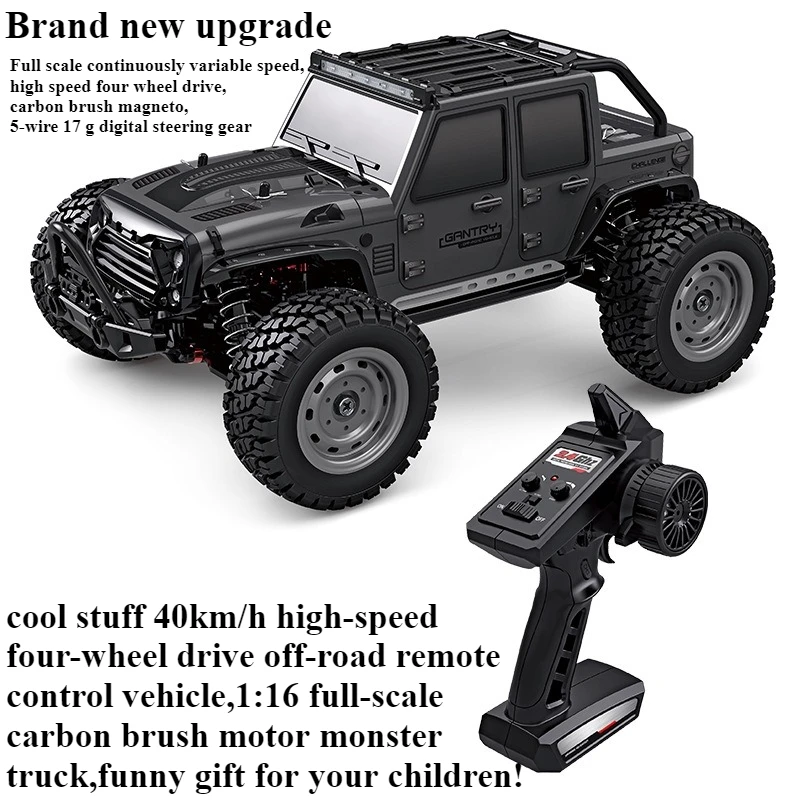 

Cool Stuff Toy Car Funny Gift-Hot High-speed 4WD Rc Truck,Kawaii 1:16 Carbon Brush Off-road Rc Cars,Monster Truck,Toys for Boys